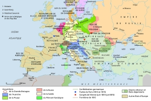 Carte de l'Europe après le traité de Vienne de 1815
